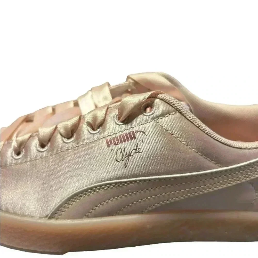 Puma Clyde Satin Rose Gold Sneaker Size 7 (Big Kid /junior) New in Box - Picture 7 of 9